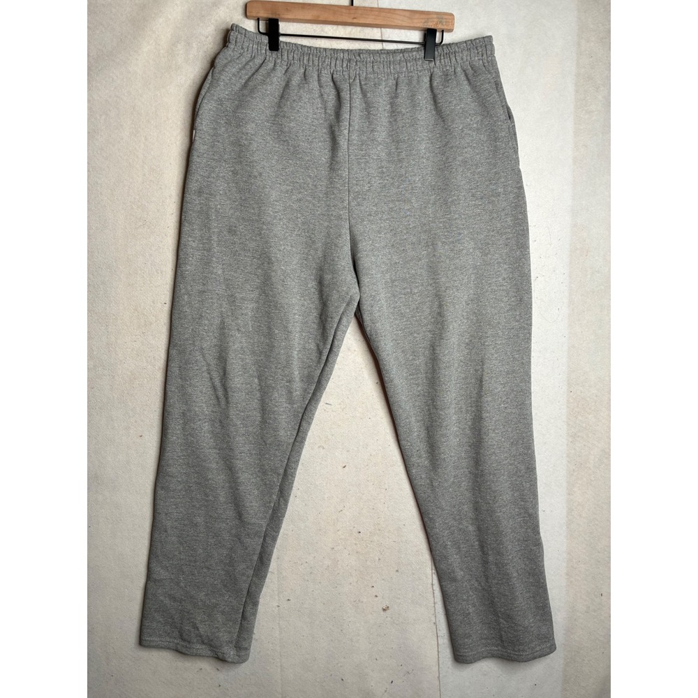 Russell Athletic Mens XXL Gray Fleece Sweatpants Open Hem Pockets 36x33